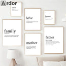 Nordic Love Life Quote Canvas Painting Wall Art for Living Room by Axyaa