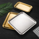 Stainless Steel Food Tray Set by Axyaa: Buffet, Steak, Meat, Bread, Snack Plates