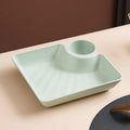 Axyaa Large Square Divided Tray Dumpling Plate Steak Fries Organizer Tableware