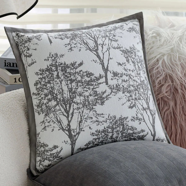 Axyaa Soft Jacquard Gray Pillow Cover 45x45 Nordic Style Cozy Decor Case