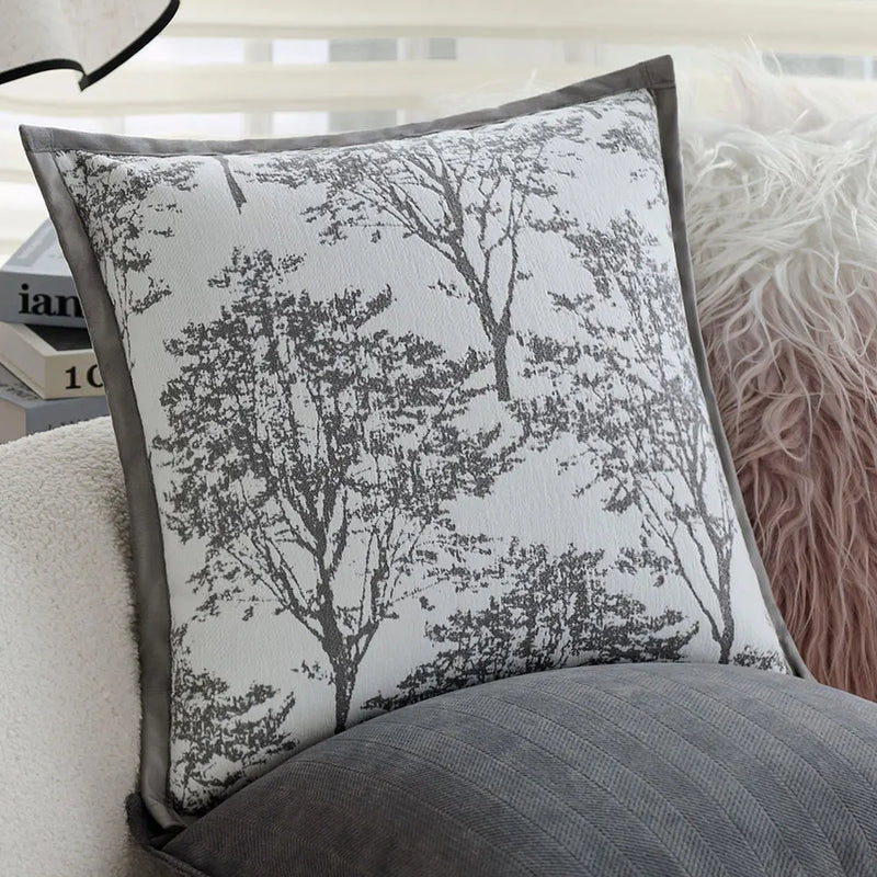 Axyaa Soft Jacquard Gray Pillow Cover 45x45 Nordic Style Cozy Decor Case