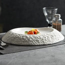 Axyaa White Ceramic Soup Plate - Elegant Japanese Western Food Dish