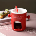 Axyaa Ceramic Chafing Dish Cup Set with Fork for Christmas Party & Home Event