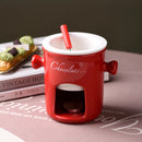 Axyaa Ceramic Chafing Dish Cup Set with Fork for Christmas Party & Home Event