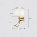 Axyaa LED Fabric Wall Light with Rotating Spotlight and USB Charging Port