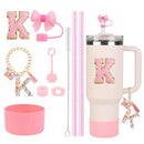 Axyaa 10pc Tumbler Accessory Set: Straw, Cover, Cap, Boot, Stopper, Keychain, Sticker