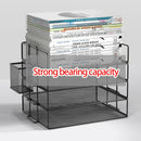 Axyaa Stackable Tray Organizer Set for Desk with Paper, Letter, Accessories - Black