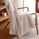 Nordic Knitted Summer Air Conditioner Cover Blanket Axyaa Plaid Pattern Casual Blanket
