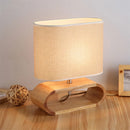 Axyaa Nordic Wood Table Lamp with Cloth Lampshade