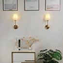 Axya Vintage White Fabric Wall Sconce - Bedroom Living Room Indoor Light
