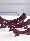 Axyaa Double Dragon Ceramic Frame on Wooden Base with Circular Disc