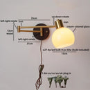 Axyaa Swing Arm LED Wall Lamp with Switch for Bedside Reading & Interior Lighting
