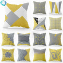 Axyaa Geometric Gray Yellow Pattern Cushion Cover for Living Room Sofa