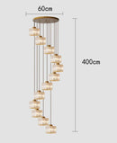 Axyaa Modern Ring Stairs LED Pendant Chandelier for Living & Dining Room Lighting