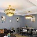 Axyaa Luxury Crystal Ceiling Chandelier - Elegant Pendant Lighting for Home Decor