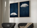 Sage Green Cloud Art Canvas Print for Modern Home Decor by Axyaa
