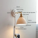 Axyaa Modern LED Wall Lamp with Ceramic Canopy & Copper Arm for Home Indoor