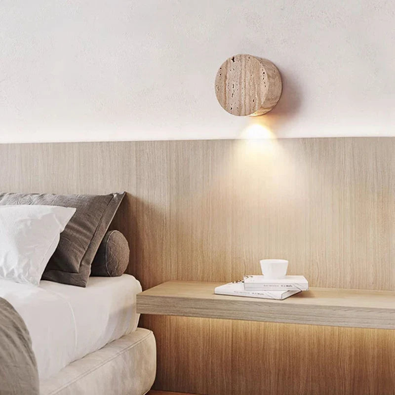 Axyaa Round Stone LED Wall Light for Atmosphere Art Decor