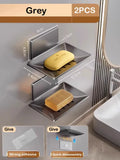 Aluminum Soap Dish Holder Wall Mounted for Kitchen & Bathroom by Axyaa