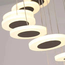 Axyaa Modern Crystal Chandelier Ring LED Light - Chrome Luxury Staircase Lobby Lamp