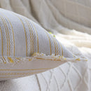 Axyaa Striped Fringed Cushion Cover - Boho Stylish Home Decor 45x45cm
