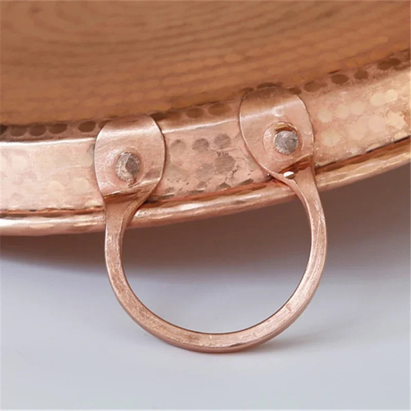 Axya Copper Wedding Plate with Ears for Seafood Dinner & Hotpot Tray