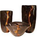 Axyaa Crack Glass Vase Flower Pot for Terrarium or Floral Arrangements
