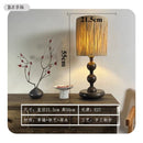 Axyaa Walnut Fabric LED Table Lamp: Retro Nordic Modern Home Decor Ornament