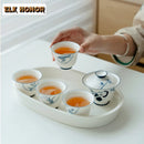 Axyaa Porcelain Oval Tea Tray - Decorative Small Tea Table for Dry Brewing