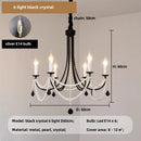 Axyaa Black Metal Candle Chandelier LED Pendant Lights for Living Room Home Decor