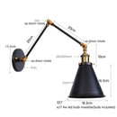 Axyaa Iron Gold LED Wall Lamp with Long Arm for Dining Living Room