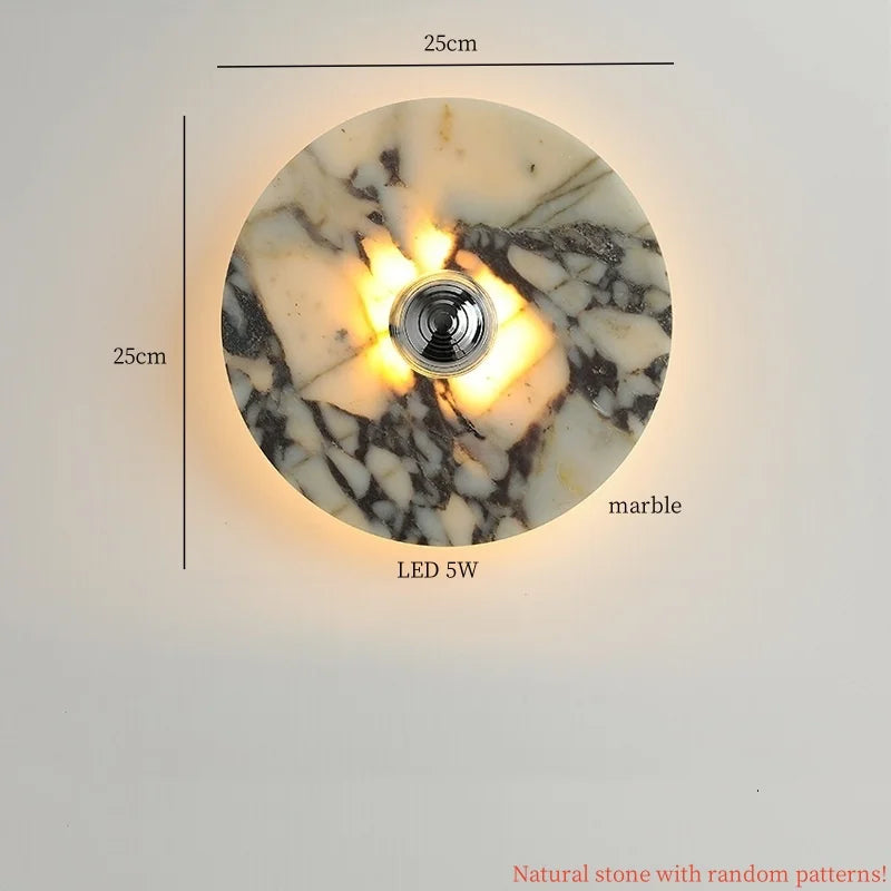 Axyaa Marble LED Wall Lamps - Nordic Minimalism for Bedroom, Bathroom, Living Room