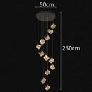 Axyaa Crystal Chandelier Stair Pendant Lamp Living Room Pendant Lights Interior Lighting