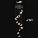 Axyaa Crystal Chandelier Stair Pendant Lighting Modern Living Room Interior Light