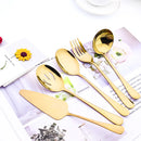 Axyaa 7Pcs Gold Stainless Steel Cutlery Set Kitchen Tableware
