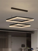 Axyaa Square Modern Chandelier: Nordic Minimalist Indoor Ceiling Lamp