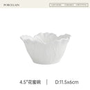 Axyaa Ceramic Cabbage Relief Deep Bowl - White Tableware for Fruit & Salad