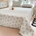 Axyaa Spring Cotton High-Temp Sand-Washed Bed Cover Single Piece, Winter Padded Bed for One