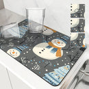 Axyaa Christmas Tree Kitchen Mat Absorbent Antiskid Draining Quick Dry Bathroom Pad