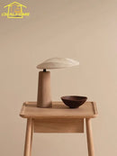 Axyaa Solid Wood LED Desk Lamp - Zen Art Decor for Living Room & Study