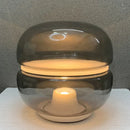 Axyaa Smoky Grey Amber Glass Table Lamp Luxury Designer Bedroom Marble Art Night Light