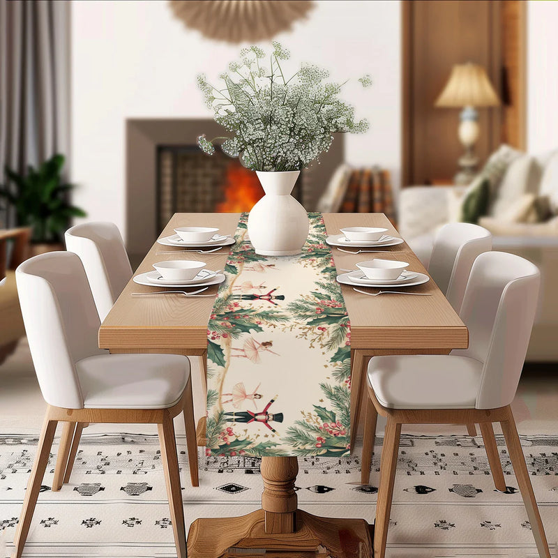 Nutcracker Holiday Table Runner by Axyaa - Festive Dining Room Decor