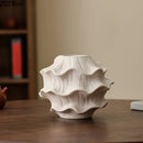 Axyaa Wave Ceramic Vase Desk Decoration with Artificial Flowers