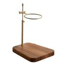 Axyaa Solid Wood Brass Coffee Filter Cup Holder, Adjustable Base