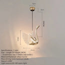 Axyaa Swan Acrylic LED Pendant Chandelier for Home and Restaurant Lighting