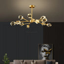 Axyaa Gold Black Crystal Chandelier LED Light for Luxury Home Decor