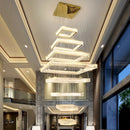 Axyaa Crystal Chandelier Stair Pendant Lamp Living Room Interior Lighting