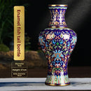 Axyaa Plum Design Cloisonne Enamel Ceramic Vase: Asian Style Home Decor & Table Centerpiece
