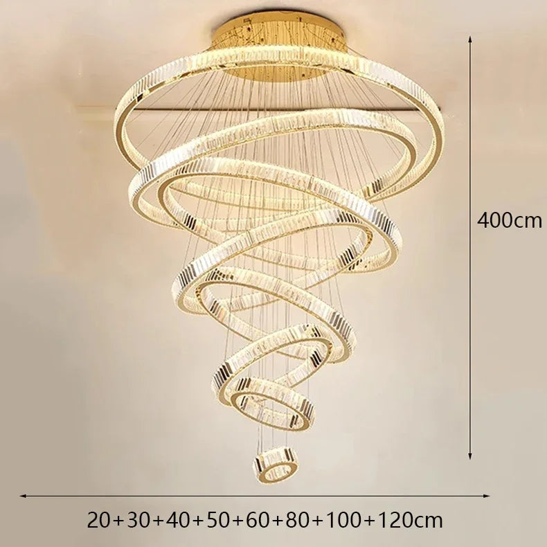 Axyaa Nordic Stair Chandelier Living Dining Pendant Ceiling Indoor Lighting