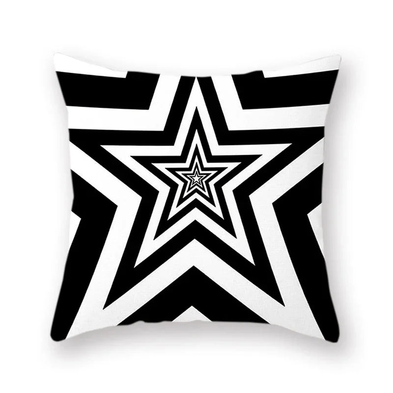 Axyaa Abstract Geometry Letter Print Cushion Cover - 45x45cm